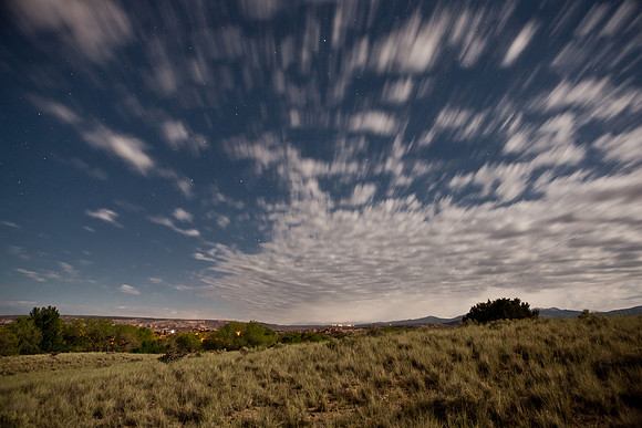 La Puebla Clouds Gliding Over at Midnight