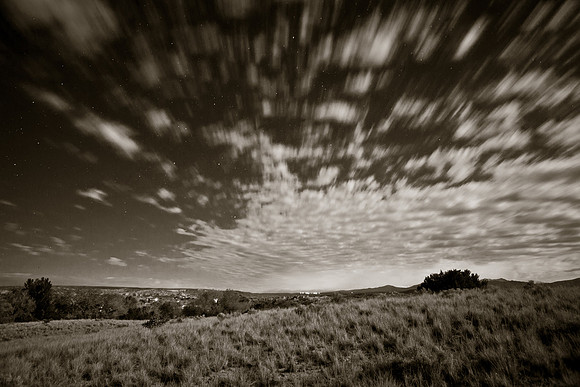 La Puebla Clouds Gliding Over at Midnight