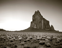 Shiprock Sunset II - B/W