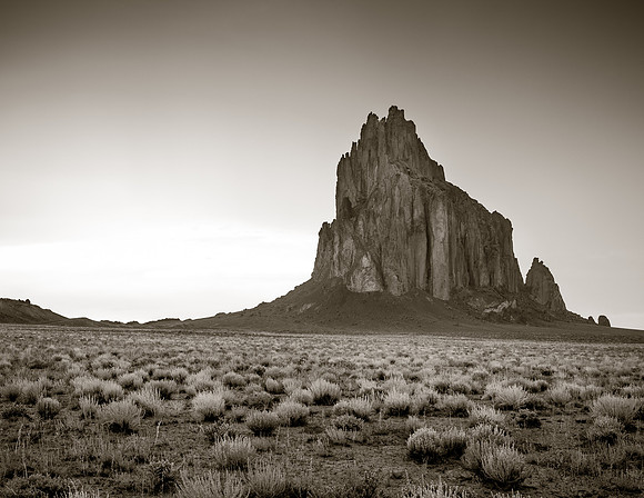 Shiprock Sunset II - B/W