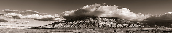 First Snow on the Sandias Panorama I - Black & White
