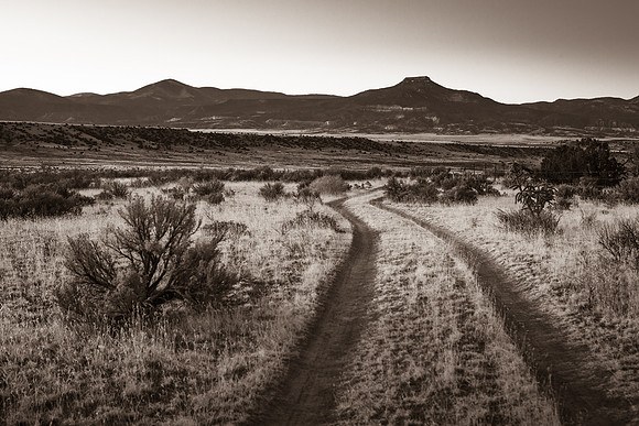 Pedernal During Civil Twilight B/W